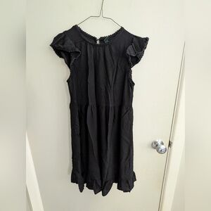 Wild Fable Women's XS Black Dress With Ruffle Sleeves And Keyhole Back Closure